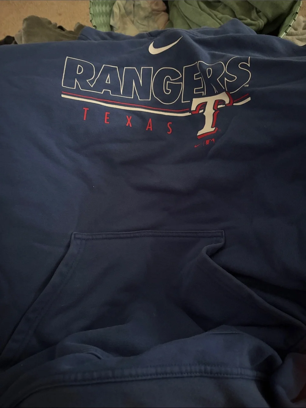 Nike Navy Blue Texas Rangers Graphic Hoodie